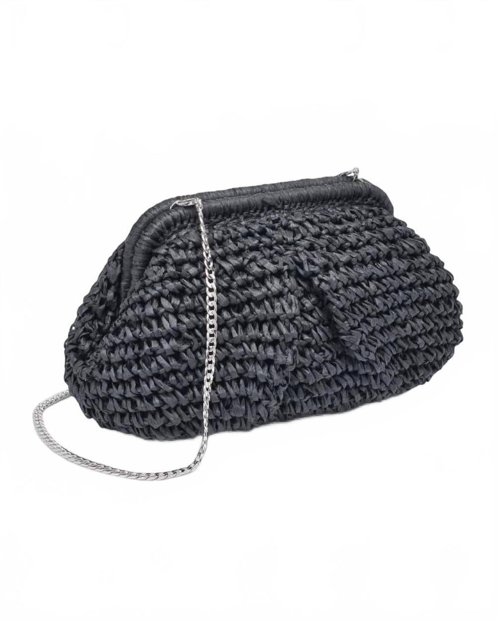 NEW URBAN EXPRESSIONS women's adelaide woven clutch bag in black